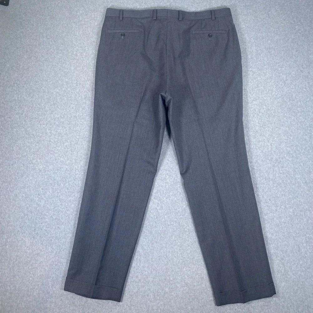 Lauren Ralph Lauren Dress Pants Mens 40x32 Gray Wool Pleated Cuffed Trousers